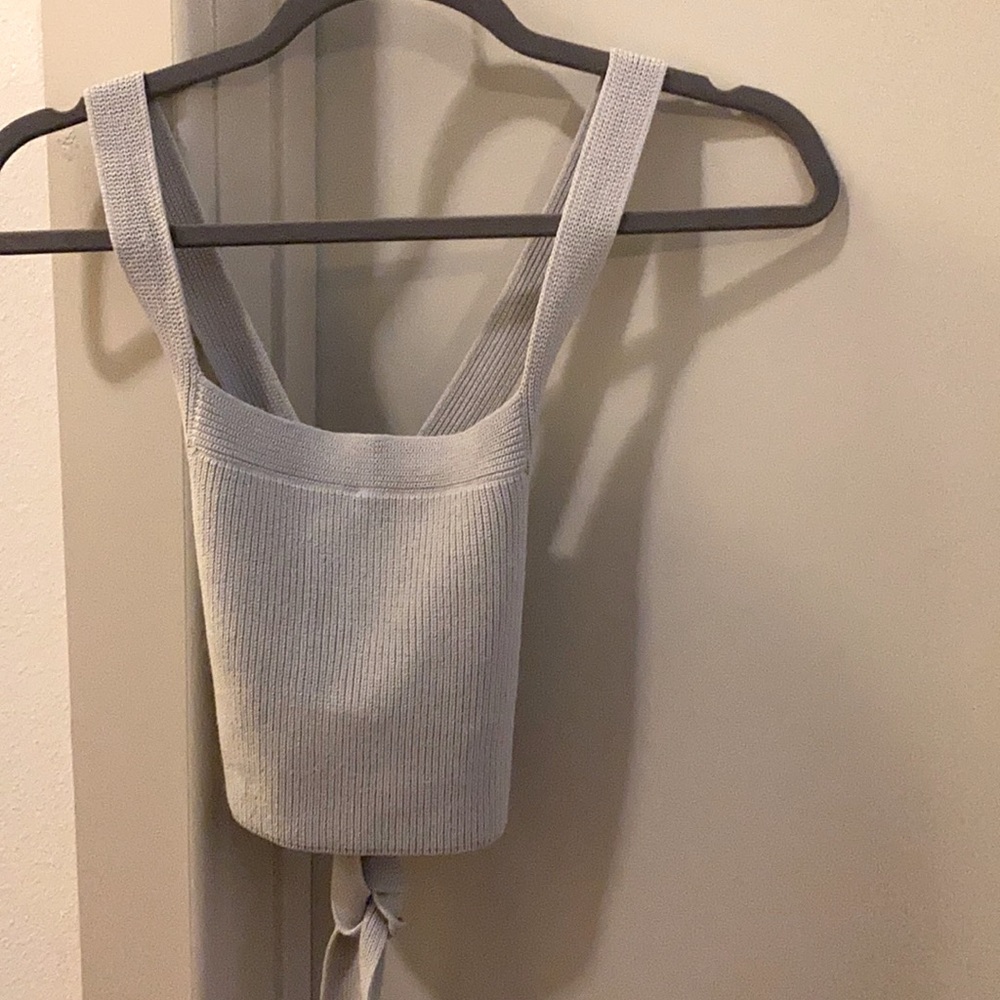 WILFRED cropped open back knit top